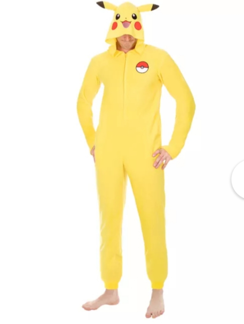 Pikachu Hooded Zip Pajama with Poké Ball Patch XL - Picture 7 of 9